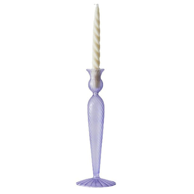 French Vintage Glass Candle Holder