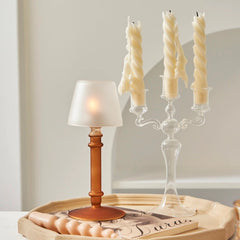 French Vintage Glass Candle Holder