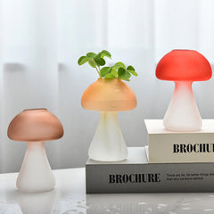 Mushroom Shaped Frosted Glass Vase