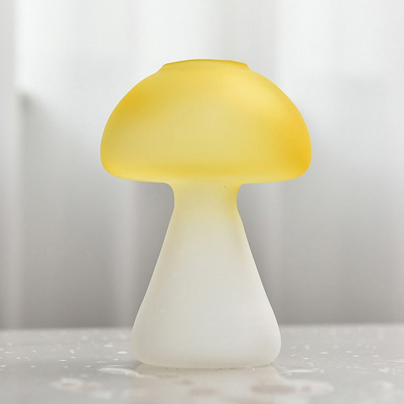 Mushroom Shaped Frosted Glass Vase