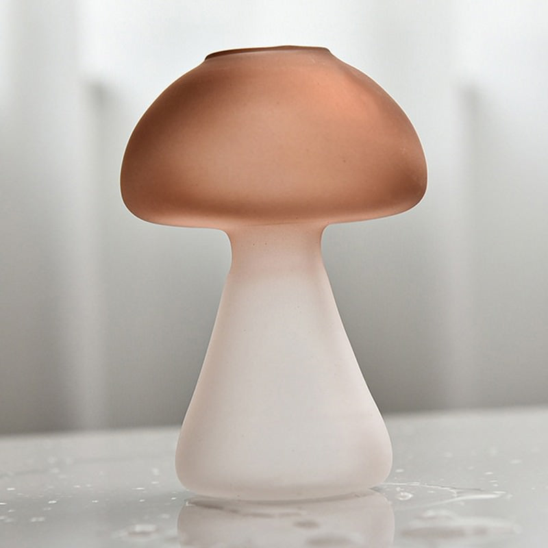 Mushroom Shaped Frosted Glass Vase