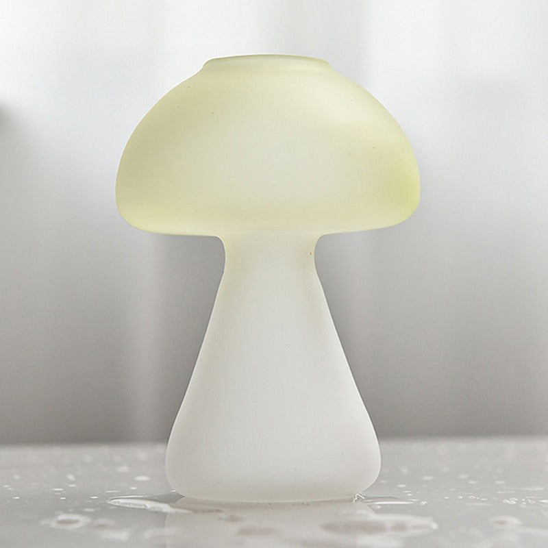 Mushroom Shaped Frosted Glass Vase