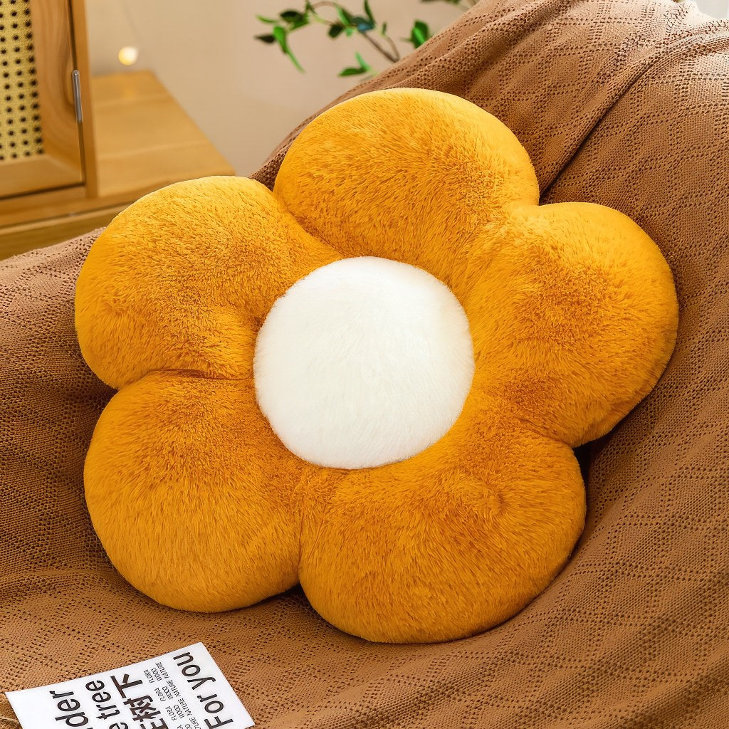 Furry Flower Fall Plush Pillow