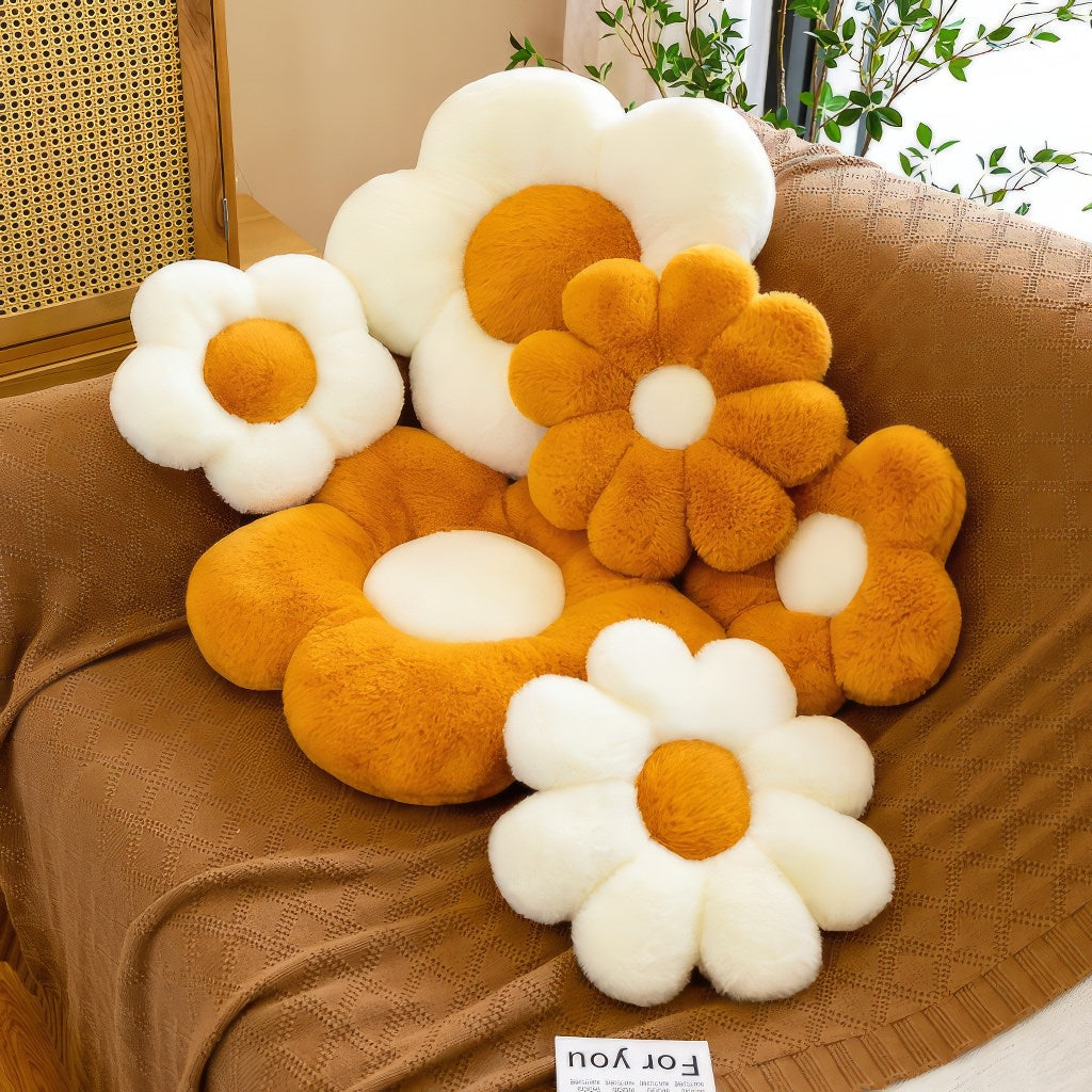 Furry Flower Fall Plush Pillow