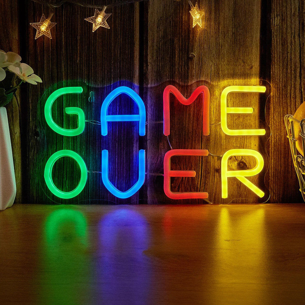 Game Over Multicolor LED Neon Sign