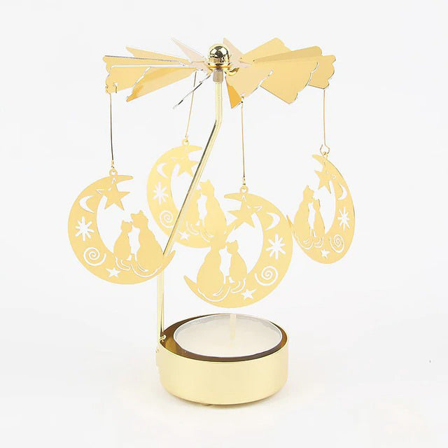 Golden Carousel Candle Holder