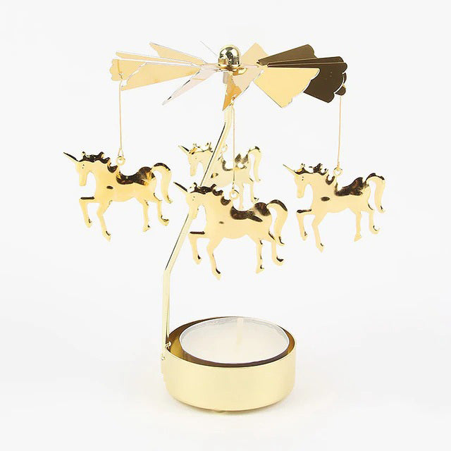 Golden Carousel Candle Holder