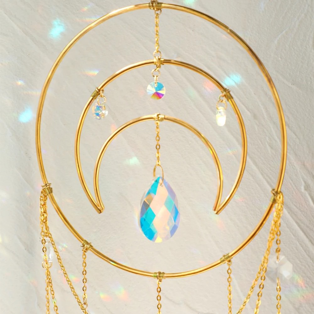 Crying Moon Crystal Suncatcher