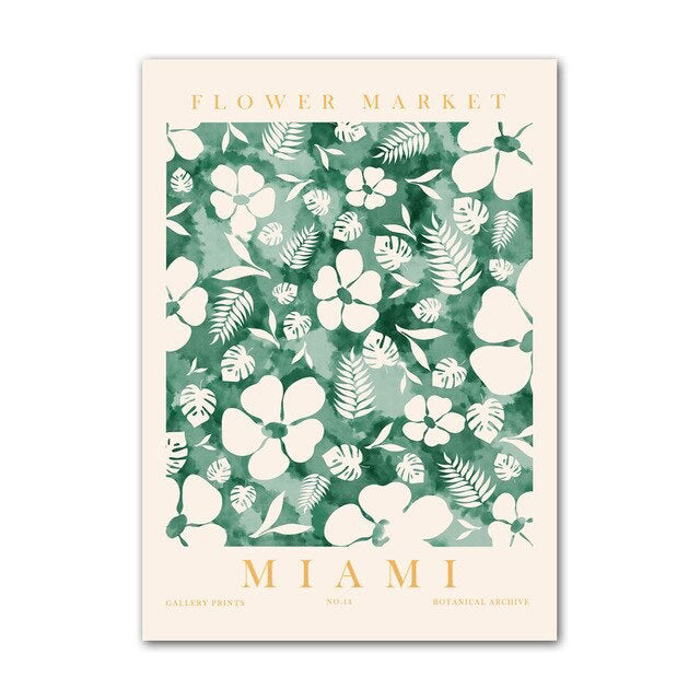 Green Leaves Herbarium Canvas Posters