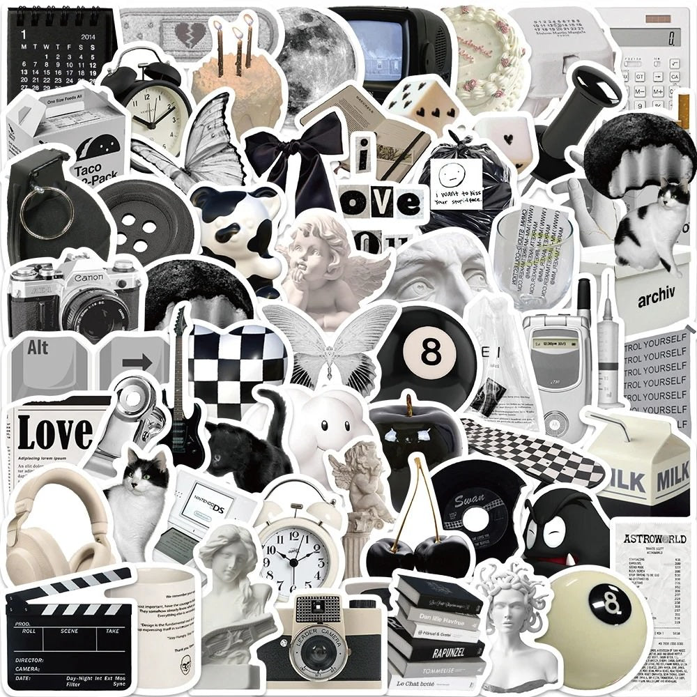 B&W Grunge Aesthetic Sticker Pack