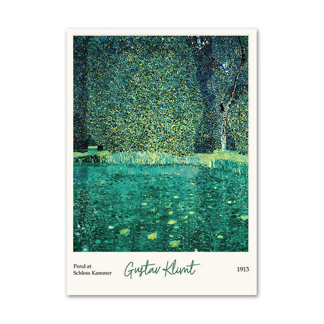 Klimt Green Art Hoe Canvas Posters