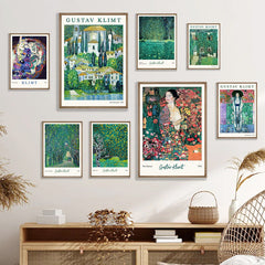 Klimt Green Art Hoe Canvas Posters