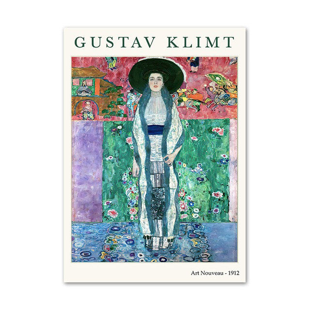 Klimt Green Art Hoe Canvas Posters