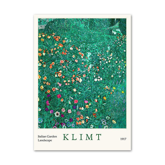 Klimt Green Art Hoe Canvas Posters