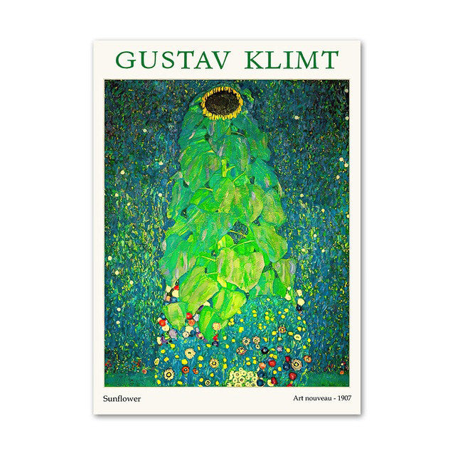 Klimt Green Art Hoe Canvas Posters