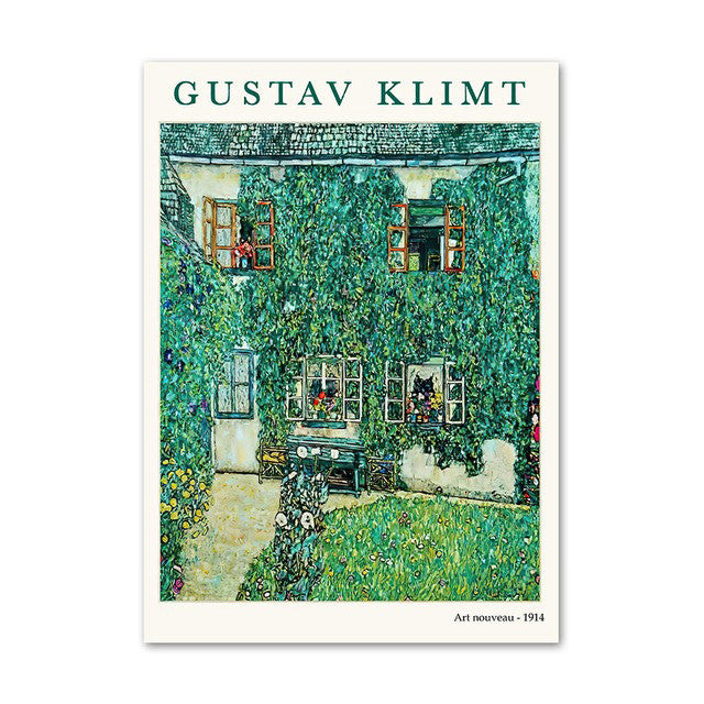 Klimt Green Art Hoe Canvas Posters