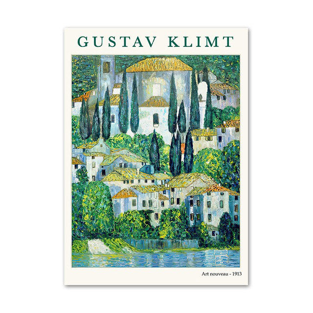 Klimt Green Art Hoe Canvas Posters