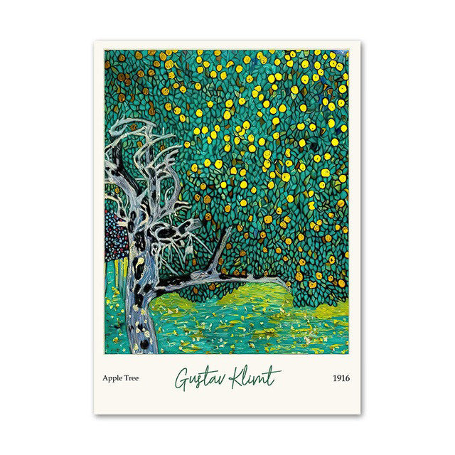 Klimt Green Art Hoe Canvas Posters