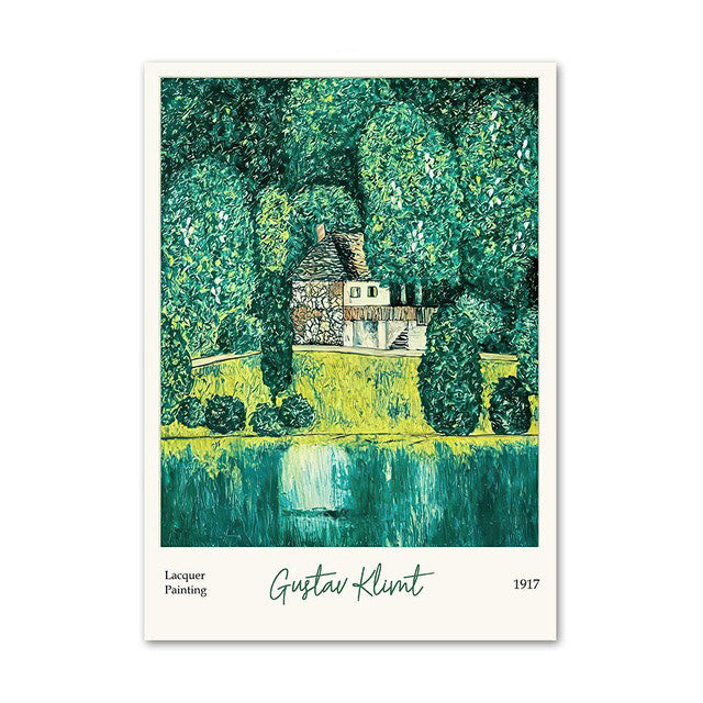 Klimt Green Art Hoe Canvas Posters