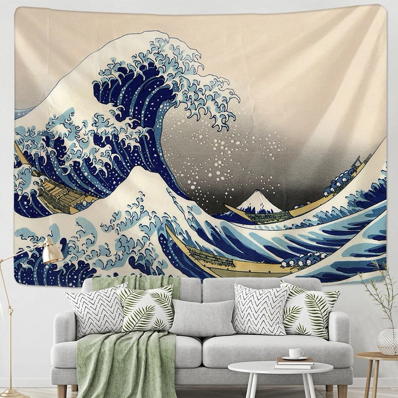 Hokusai Kanagawa Wave Tapestry