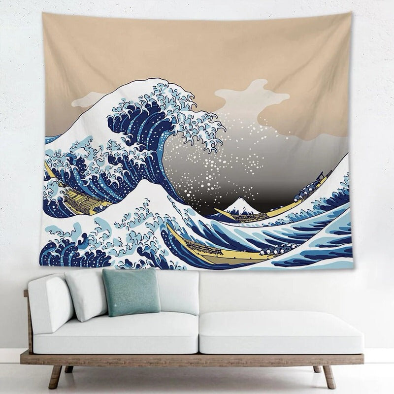 Hokusai Kanagawa Wave Tapestry