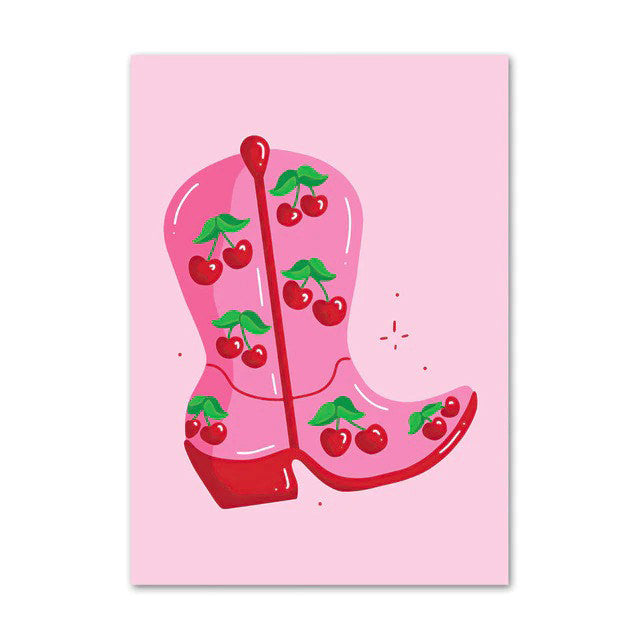 Hot Pink Girly Canvas Posters