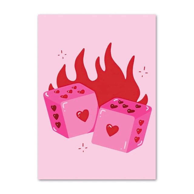 Hot Pink Girly Canvas Posters