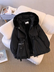 Down And Fur Integrated Cotton Coat