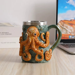 Deep  Blue Octopus Coffee Cup