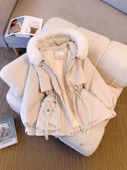 Down And Fur Integrated Cotton Coat