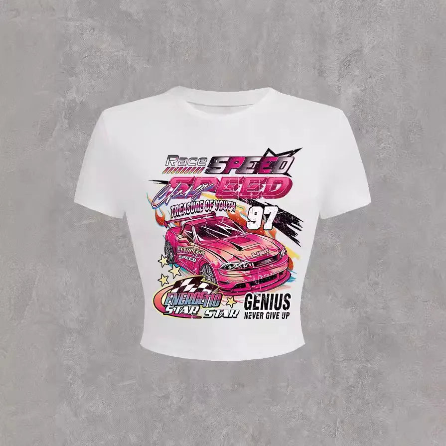 Racing Caricature Print Tee
