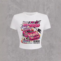 Racing Caricature Print Tee