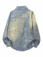 Langarmhemd mit Batikmuster und Baumprint