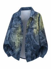 Langarmhemd mit Batikmuster und Baumprint