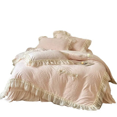 Kawaii Princess Seersucker Ruffled Bedding Set