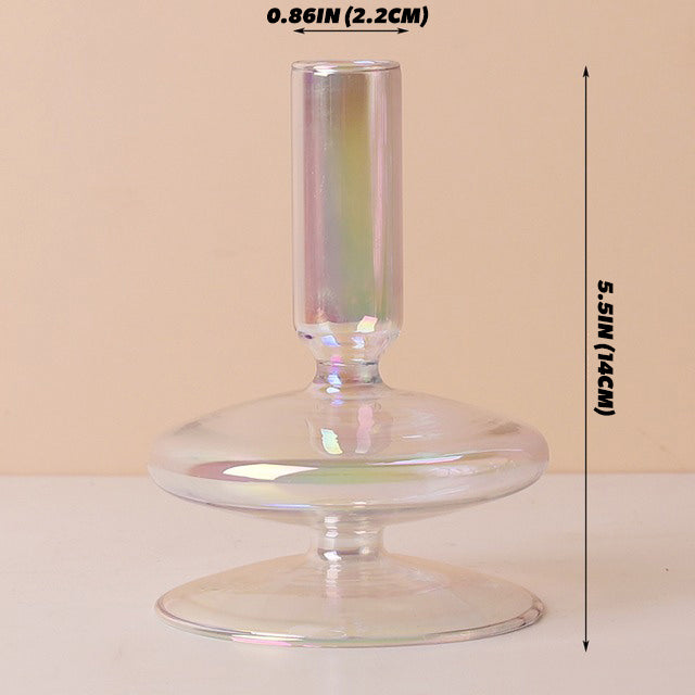 Iridescent Glass Candle Holder