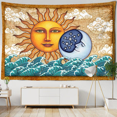 Ancient Sun and Moon Big Tapestry