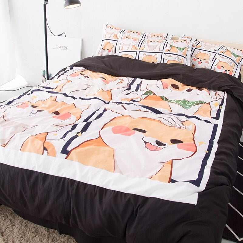 Kawaii Shiba Bedding Set