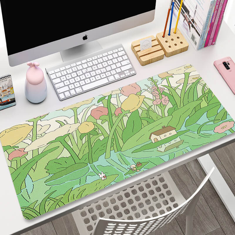 Kawaii Plant Aesthetic Large Mouse Pad