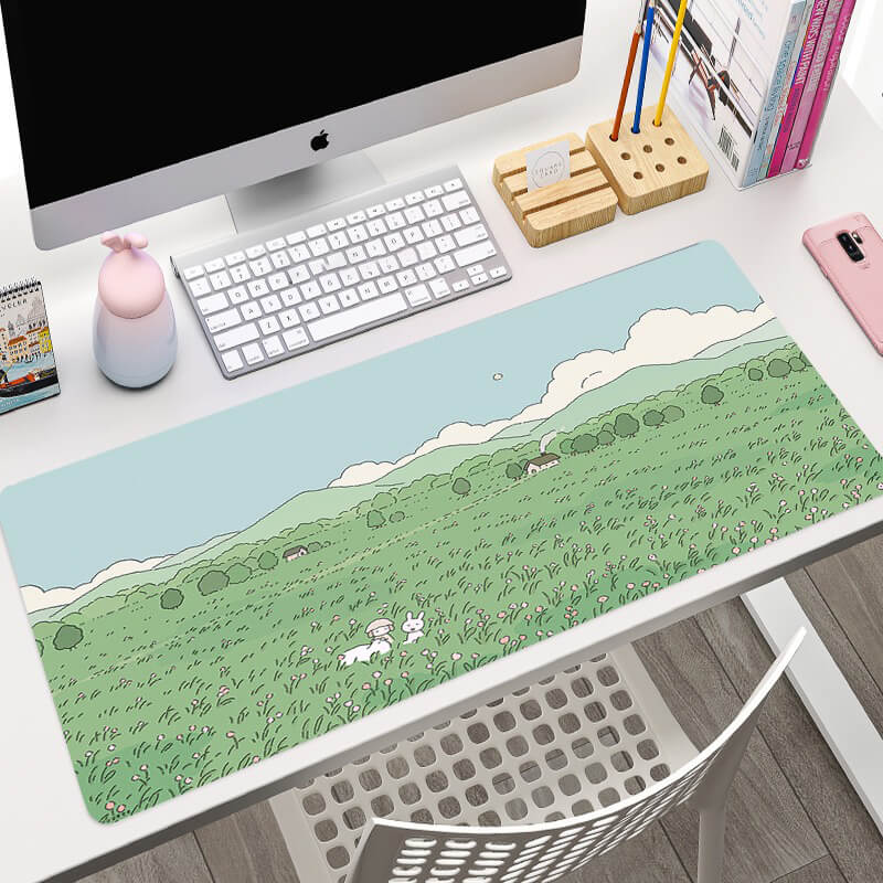 Kawaii Plant Aesthetic Large Mouse Pad