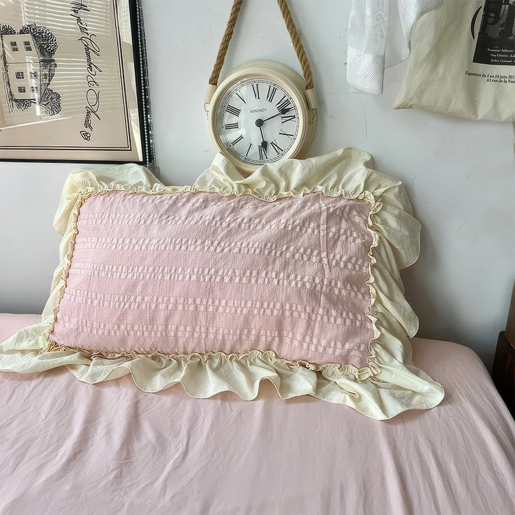 Kawaii Princess Seersucker Ruffled Bedding Set