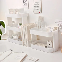 White Rounded Desk Storage Shelf