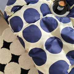 Blue Large Polka Dot Bedding Set