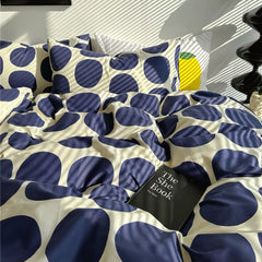 Blue Large Polka Dot Bedding Set