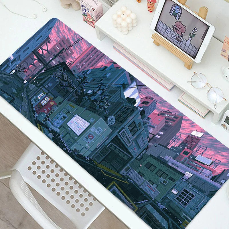 Night Cities Aesthetic Large Mouse Pad