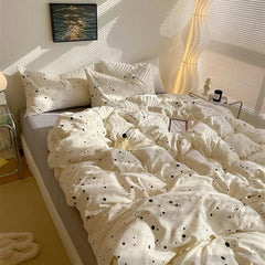 Light Beige Splattered Bedding Set