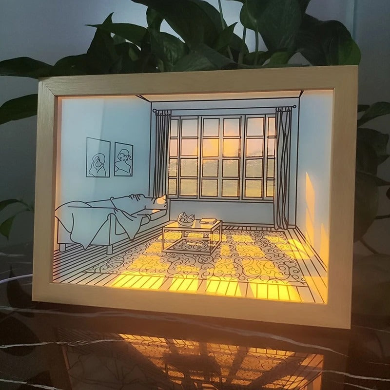 Light Painting Shadow Box Picture Frame