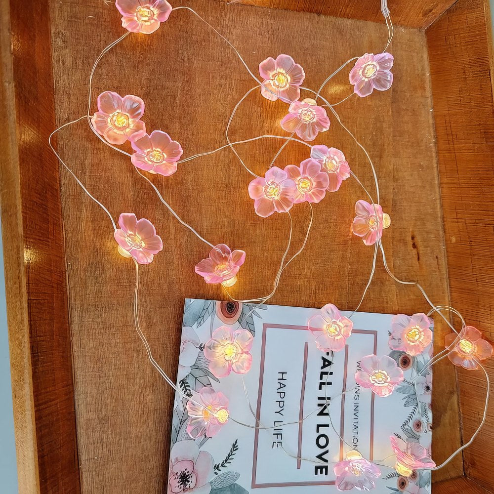 Pvc Light Rope Flowers Little Pink Flowers Fairy String Lights – Oitoy
