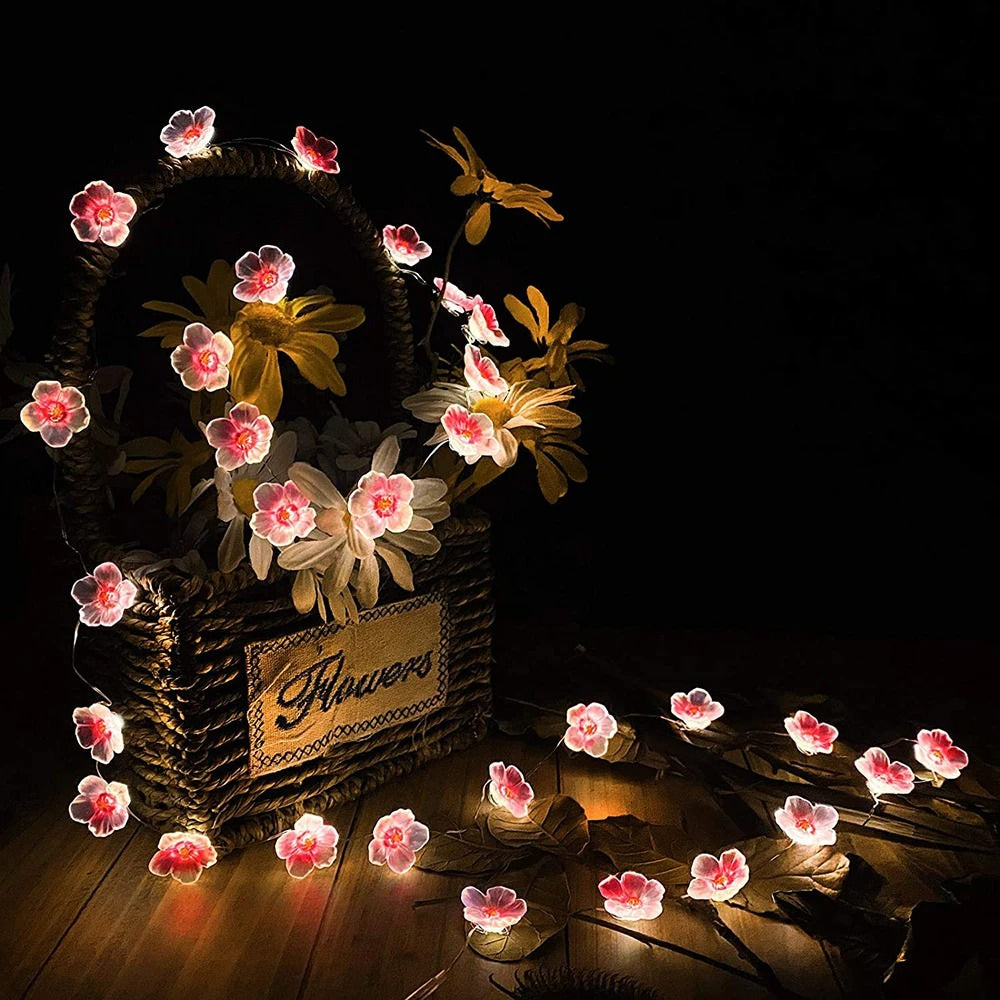 Little Pink Flowers Fairy String Lights