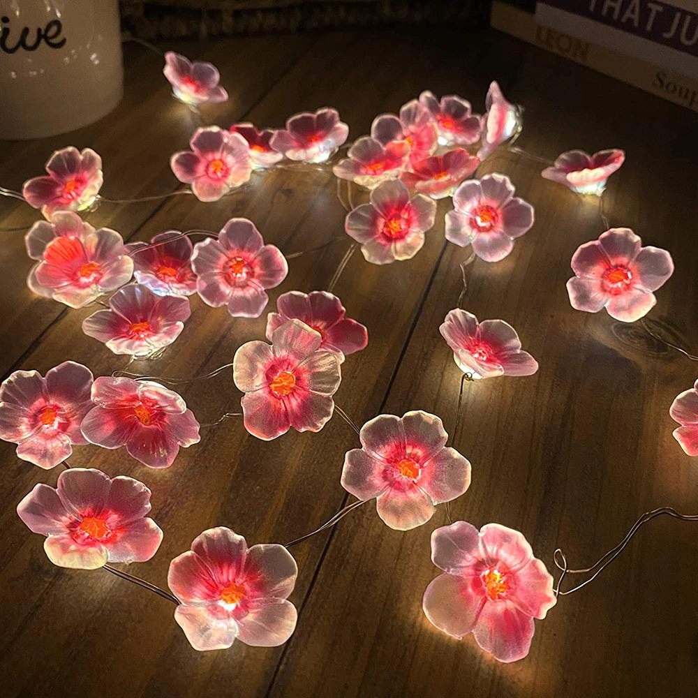 Little Pink Flowers Fairy String Lights